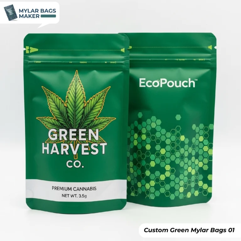 Custom Green Mylar Bags