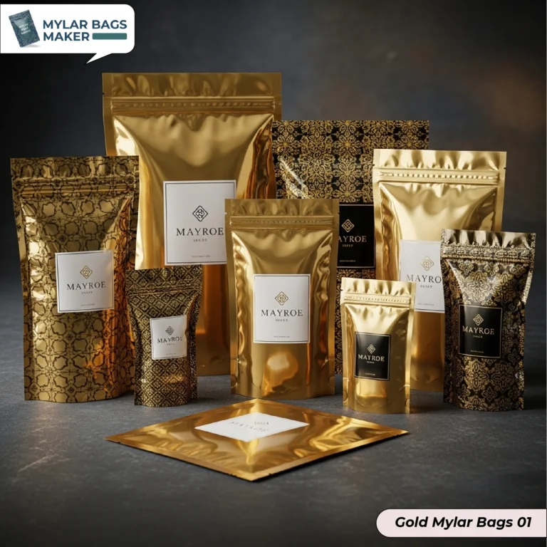 Custom Gold Mylar Bags
