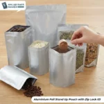 Aluminium Foil Stand Up Pouch with Zip Lock with logo