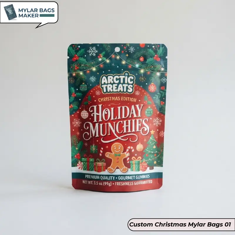 Custom Christmas Mylar Bags with logo