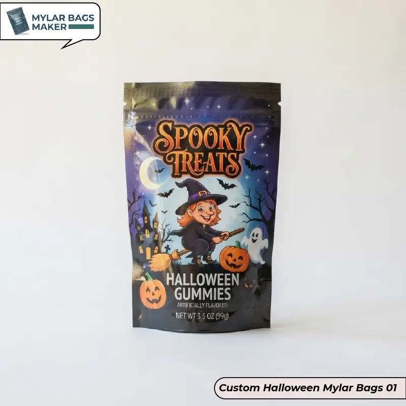 Custom Halloween Mylar Bags with logo