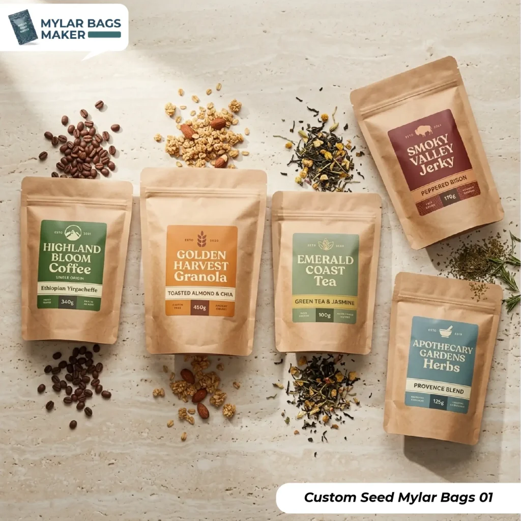 Custom Seed Mylar Bags Wholesale